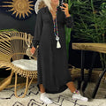 Shirt Jeans Dress Women Long Elegant Splice Dress with Turn Down Collar Summer Fashion