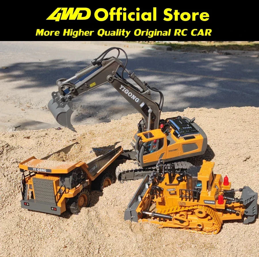 Remote Control Excavator Toy 4x4 Durable Alloy Construction Vehicle TikTok Viral Fall 2025 Kids Gift