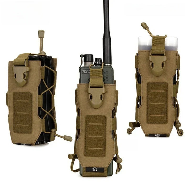 MOLLE Radio Pouch and Water Bottle Holder - Adjustable 40 Oz Pouch for Backpack Fall 2025 Tactical Gear Accessory