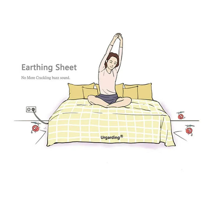 Grounding Earthing Bed Sheet With 4m Conductive Cable