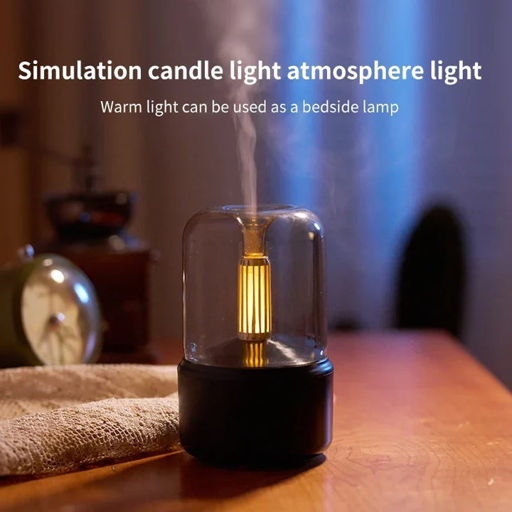 Creative Candlelight Aromatherapy Machine USB Plug-In Desktop Humidifier for Home Ambience