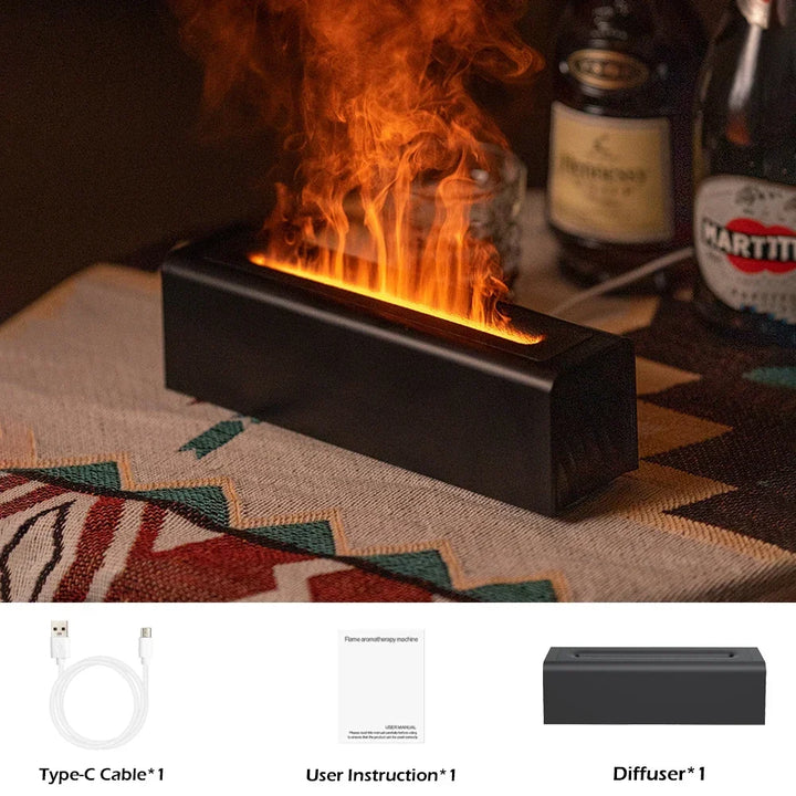 Essential Oil Aroma Diffuser Flame Humidifier with RGB Light