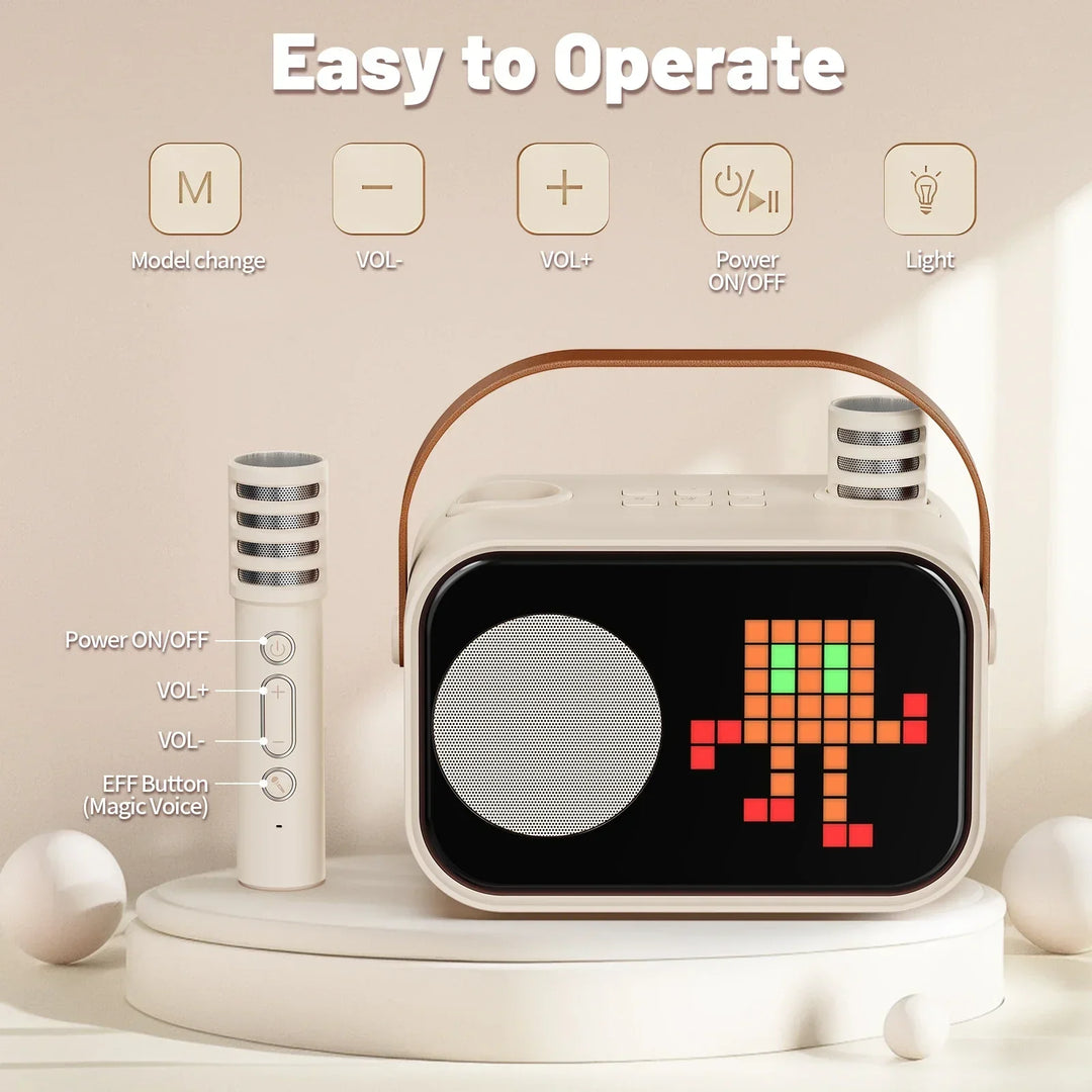 Kids Karaoke Machine Portable Bluetooth Speaker With 2 Wireless Microphones Party Gift 2025
