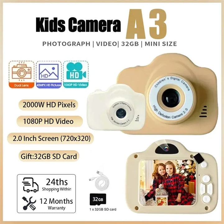 Mini HD Kids Camera - Portable Digital Selfie Photography Toy for Outdoor Fun, Perfect Christmas Gift for Children