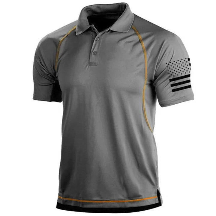 Summer Hiking T-Shirts Men Casual Loose Lapel Short-Sleeved Breathable Sports Tees