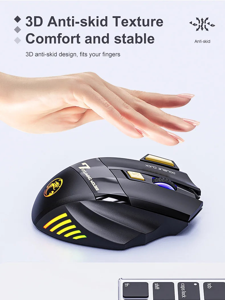 Wireless Gaming Mouse 3200DPI Dual Mode Rechargeable