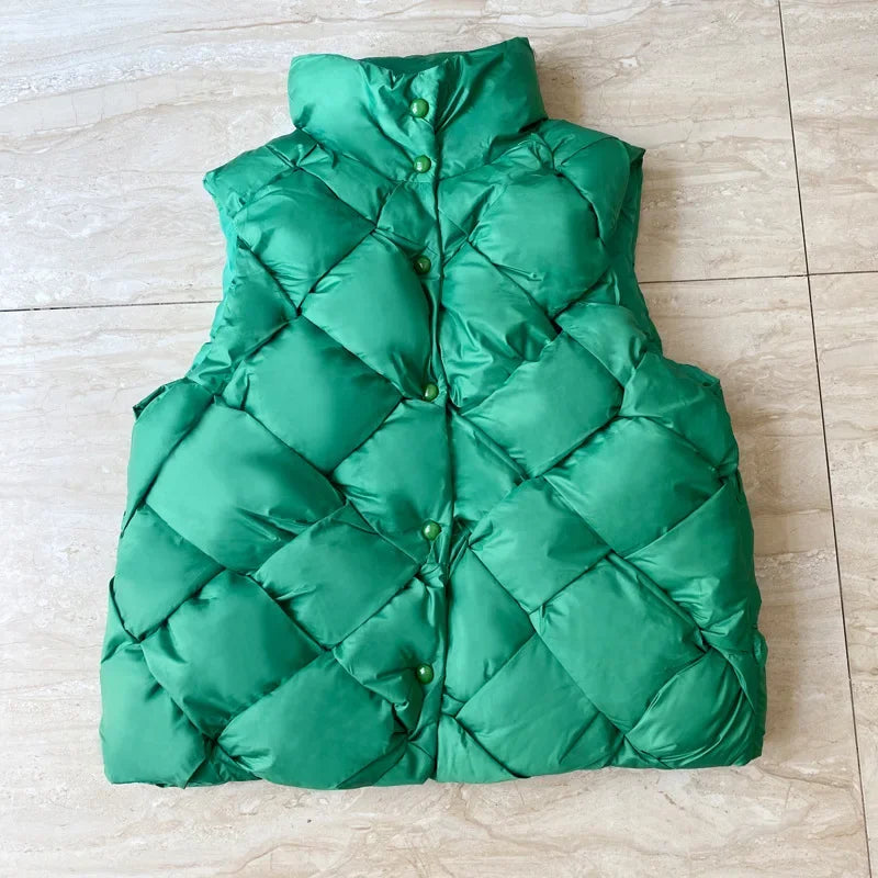 Insulating Women Puffer Vest - Boxy Quilt Polyfill Winter