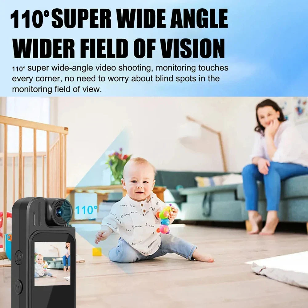 Body Camera 1.3 Inch Screen Mini Camcorder 1080P HD Infrared Night Vision Portable Video Recorder TikTok Viral 2025 Gift