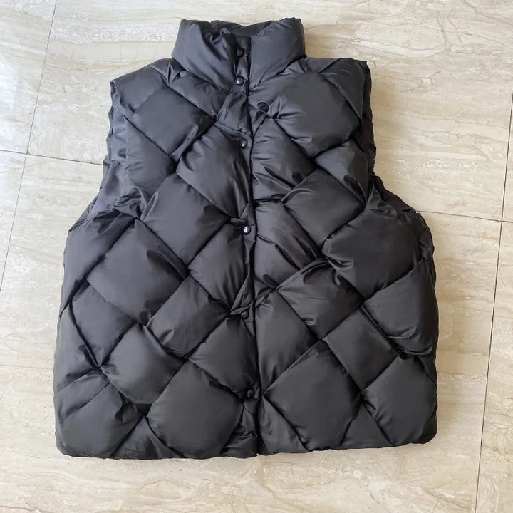 Insulating Women Puffer Vest - Boxy Quilt Polyfill Winter