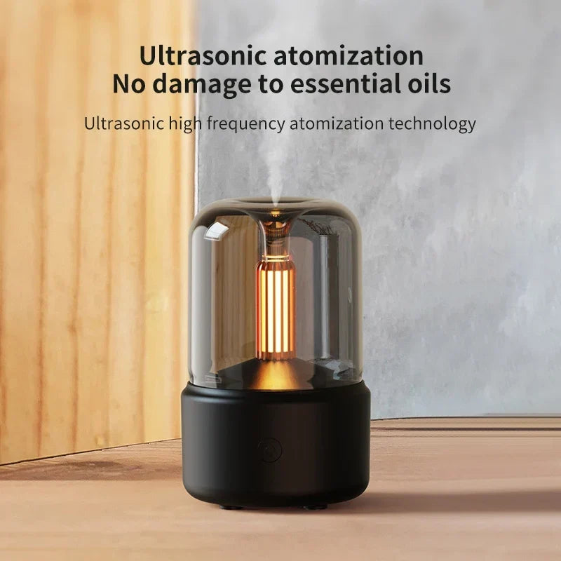 Creative Candlelight Aromatherapy Machine USB Plug-In Desktop Humidifier for Home Ambience
