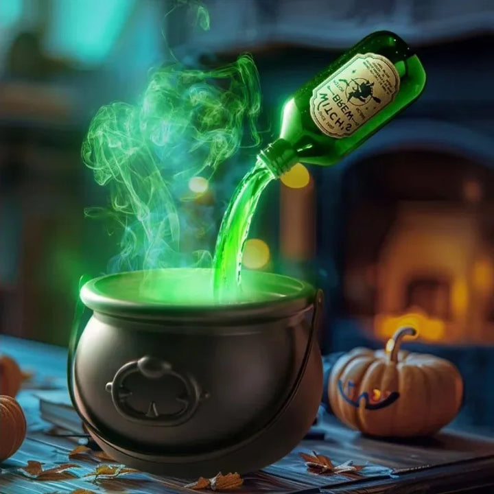 Witch Cauldron Fog Machine Halloween Prop With LED Glow