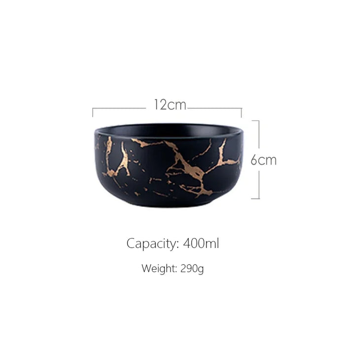 Marble Ceramic Bowl Set Nordic Tableware Minimalist
