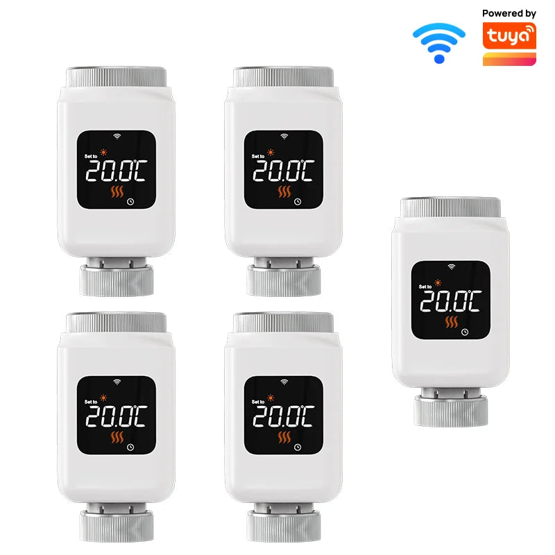 Smart WiFi Thermostatic Radiator Valve – App Control and Voice Assist, Alexa and Google Home 4-Pack Fall 2025