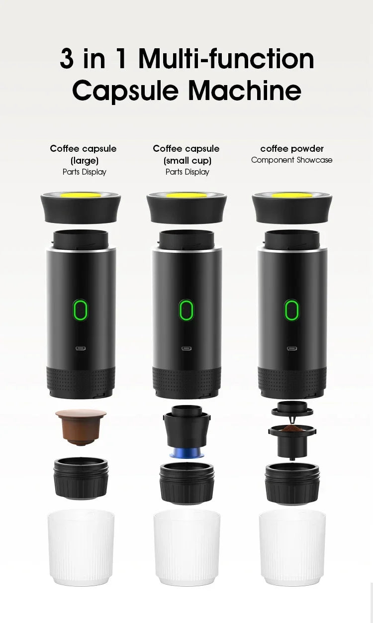 Portable Espresso Machine Wireless 3 In 1 Travel Car Camp