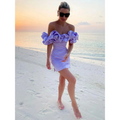 Elegant Off-Shoulder Women's Dress with Wrinkled Details Versatile Summer Cocktail Dress in Black