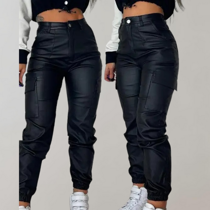 Warm & Versatile women's cargo Pants – stylish tapered design, polyester, ideal for winter