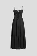 Lightweight Flattering Women's Maxi Dress - Smocked Bodice, Tiered Swing Skirt, Soft Fabric, Casual Wear