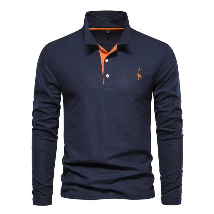 Soft Classic Mens Long Sleeve Polo - Collared Cotton Casual