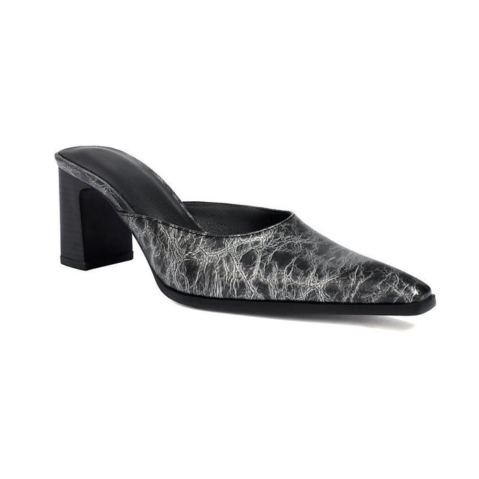 Flexible women's sandals - retro british-style square-toe, durable block-heel, TPU upper, outdoor wear