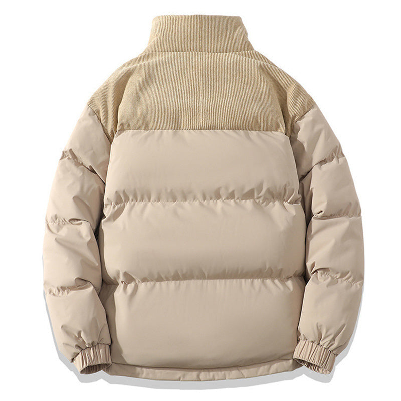 Insulating Unisex Puffer Coat - Stand Collar, Cotton