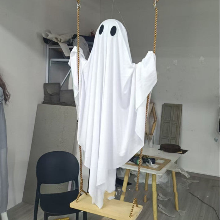 Halloween Lighted Swing Ghost Decoration Porch Remote