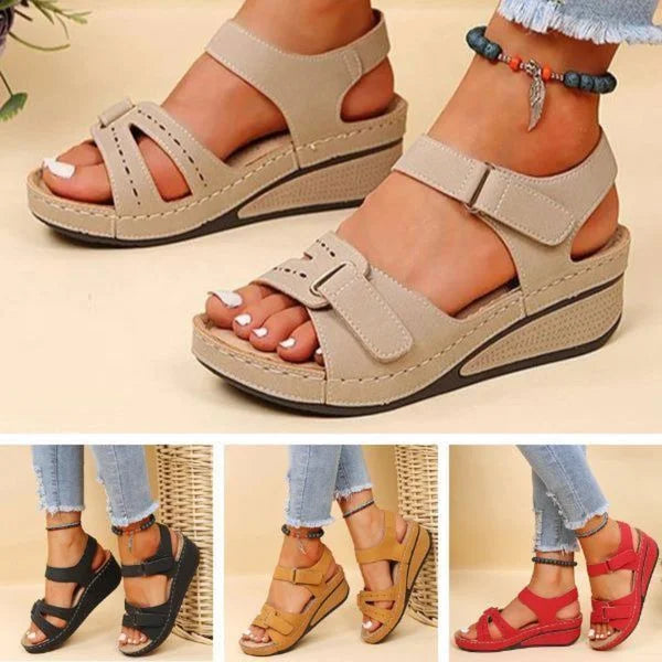 Orthopedic Comfort Sandals for Women with Gel Sole, Breathable Design, and Adjustable Velcro Fastener for Pain-Free Walking